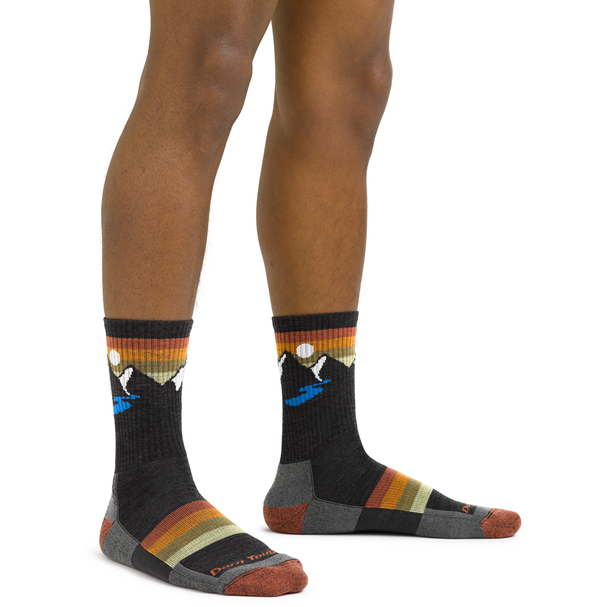 Men's Sunset Ridge Hiking Socks in Charcoal on foot