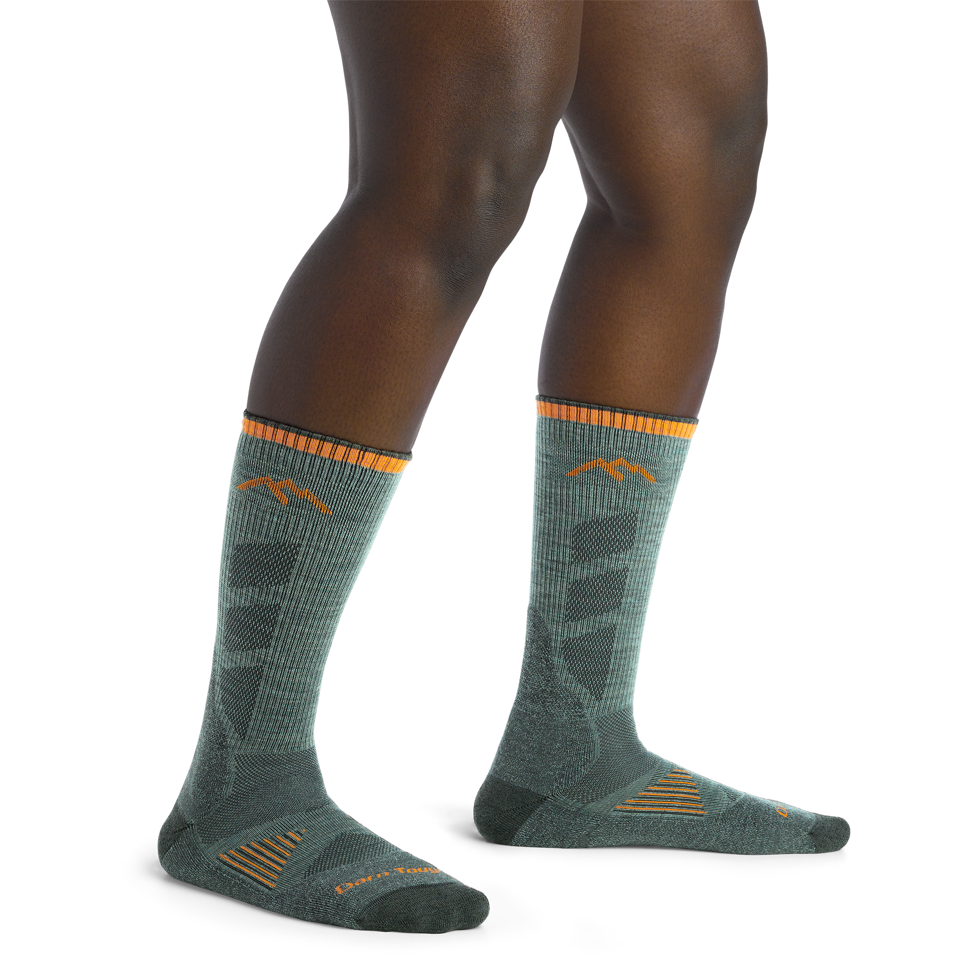 Women's Lightweight Hunting Boots Socks in Seafoam Green on foot