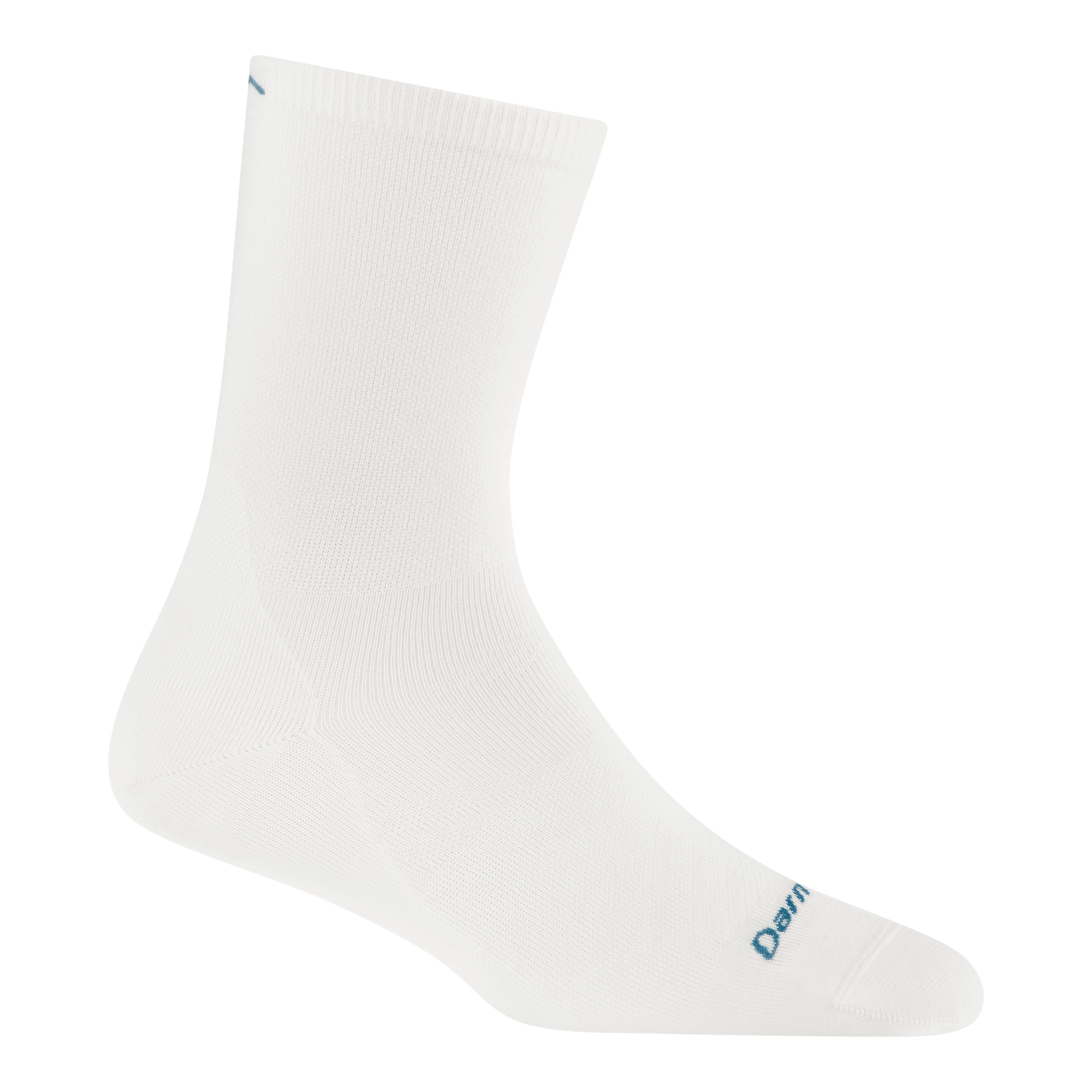 1068 micro crew running sock in white featuring a blue logo on toe/cuff