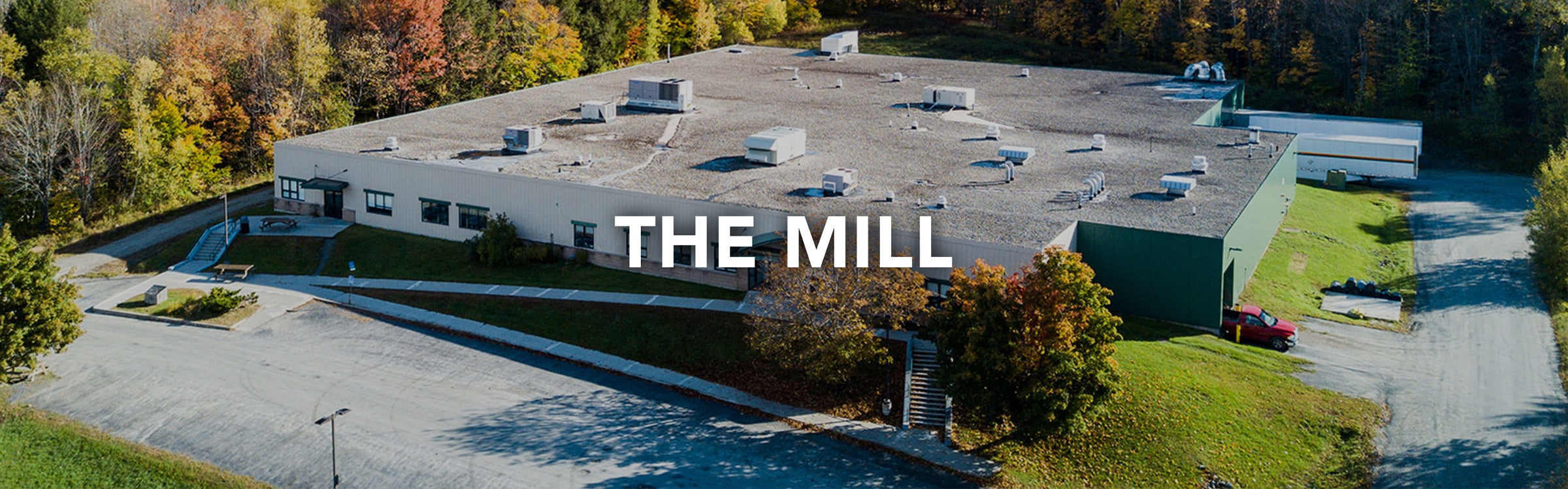 The Mill - an overhead view of the Darn Tough Mill at Northfield, Vermont
